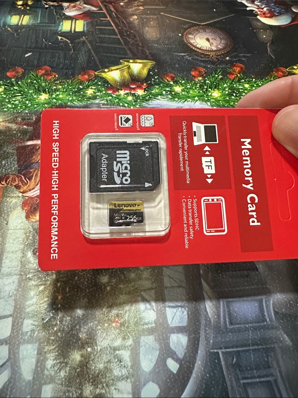 Lenovo 256GB microSDXC Memory Card with Adapter - Red and Black